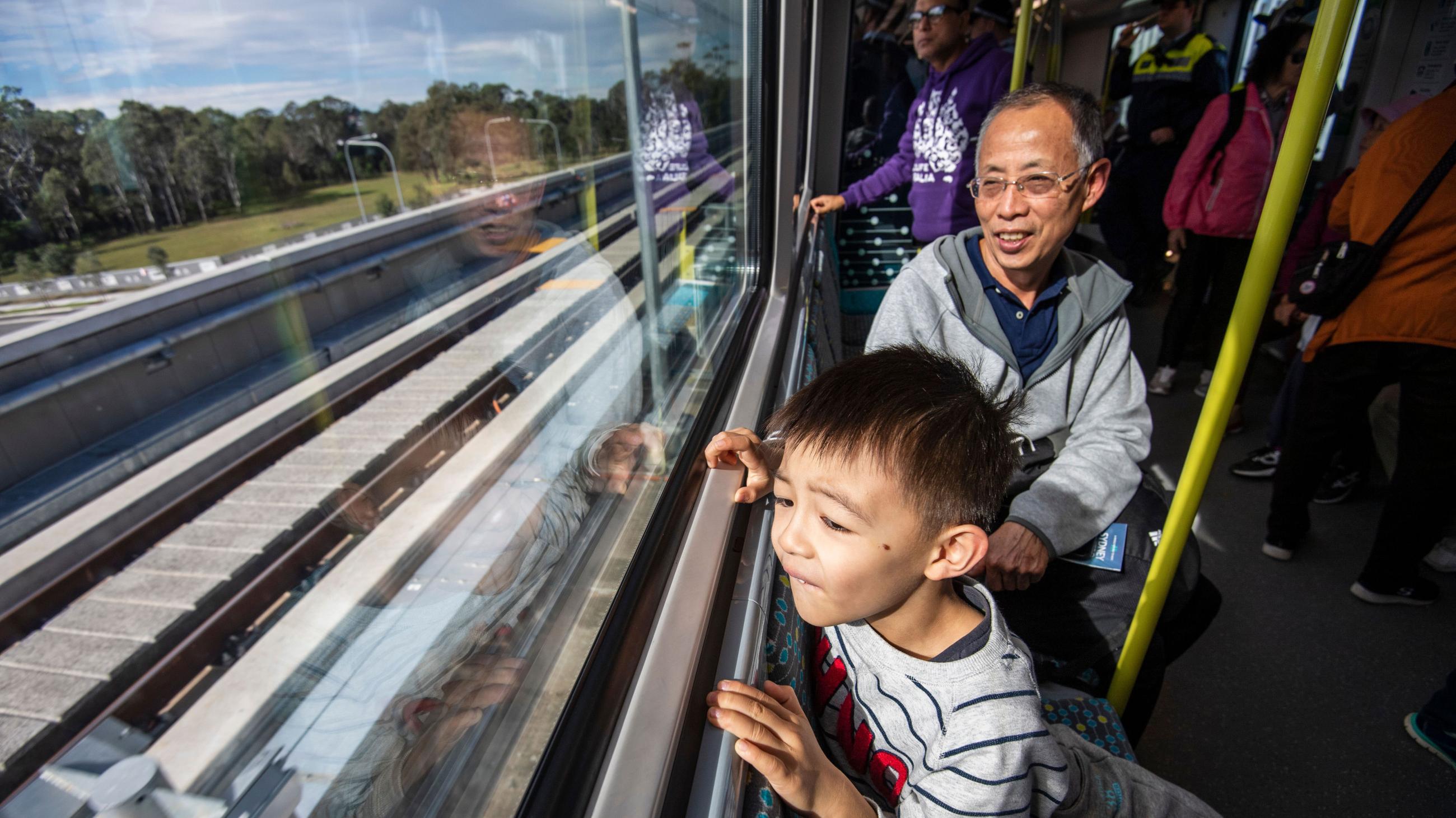 Passengers on the Sydney Metro Rail Train