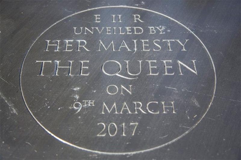 plaque with date Crown copyright 2017